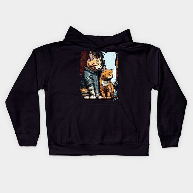 Support Your Local Street Cats Animal Pet Love Kids Hoodie by WilliamHoraceBatezell